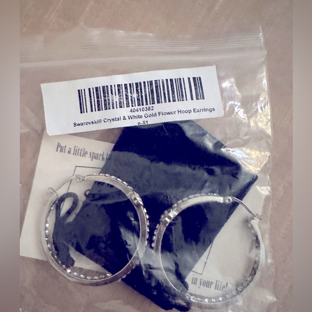 Brand NWT Swarovski Hoop Earrings